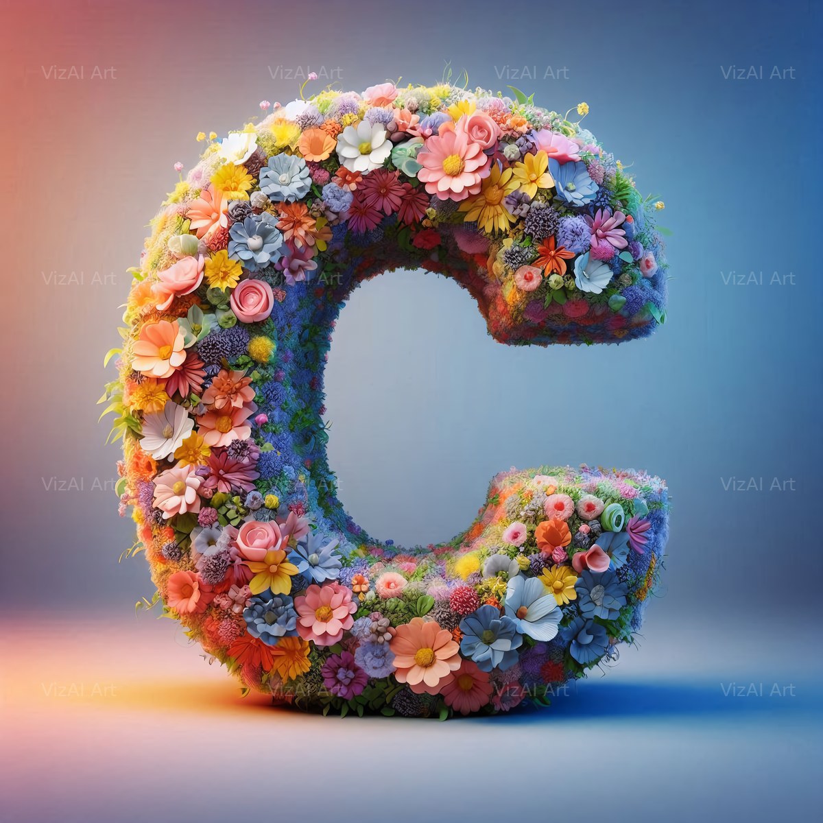Spring Flower alphabet letter C