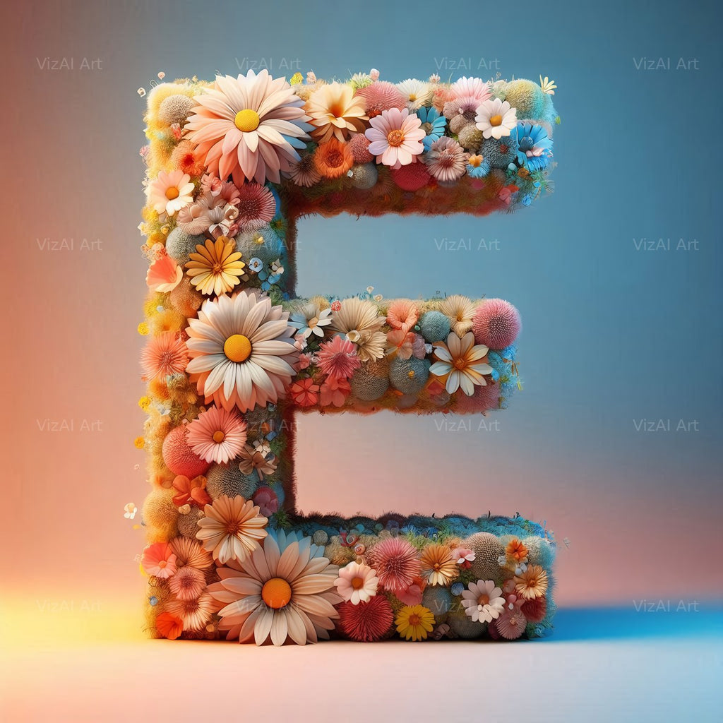 Spring Flower alphabet letter E