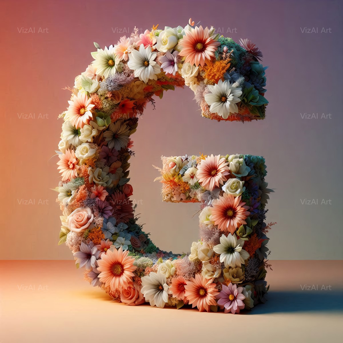 Spring Flower alphabet letter G