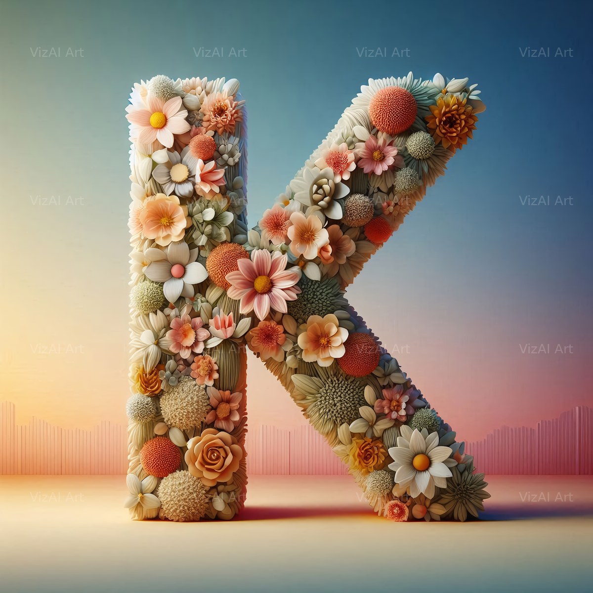 Spring Flower alphabet letter K