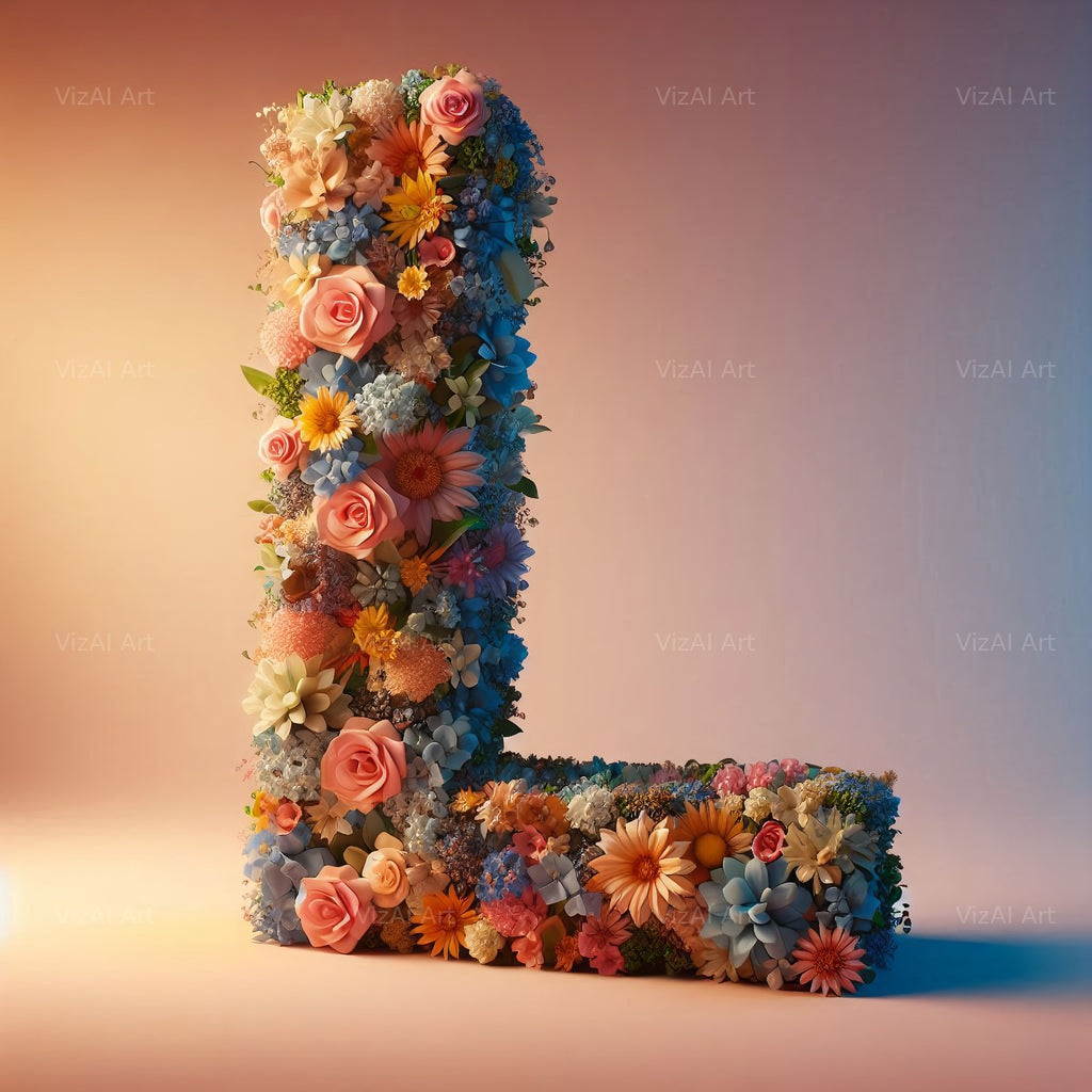 Spring Flower alphabet letter L