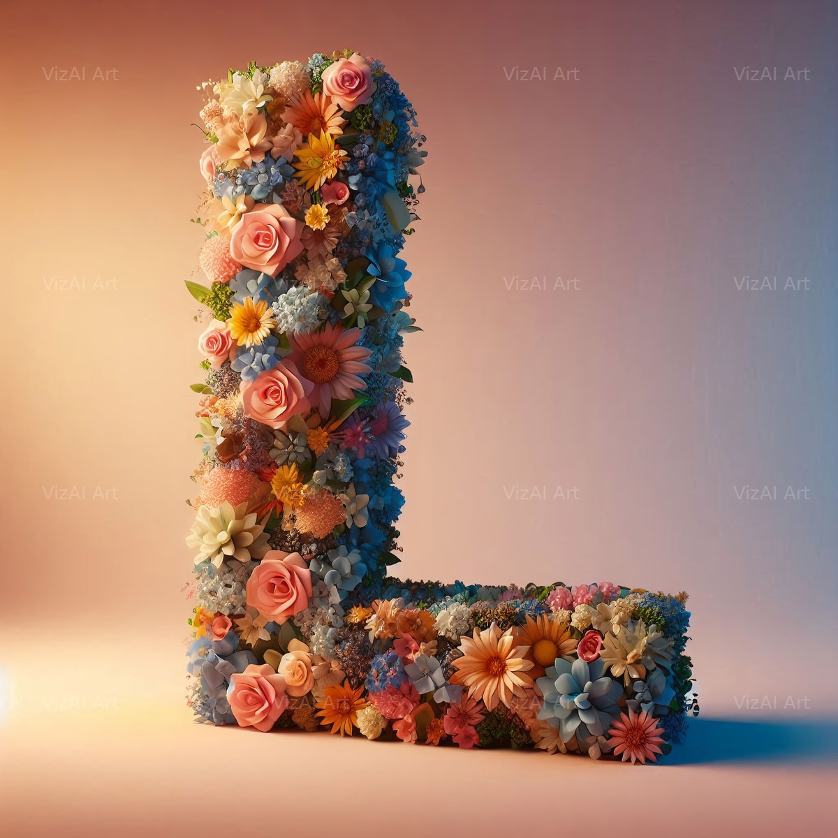 Spring Flower alphabet letter L