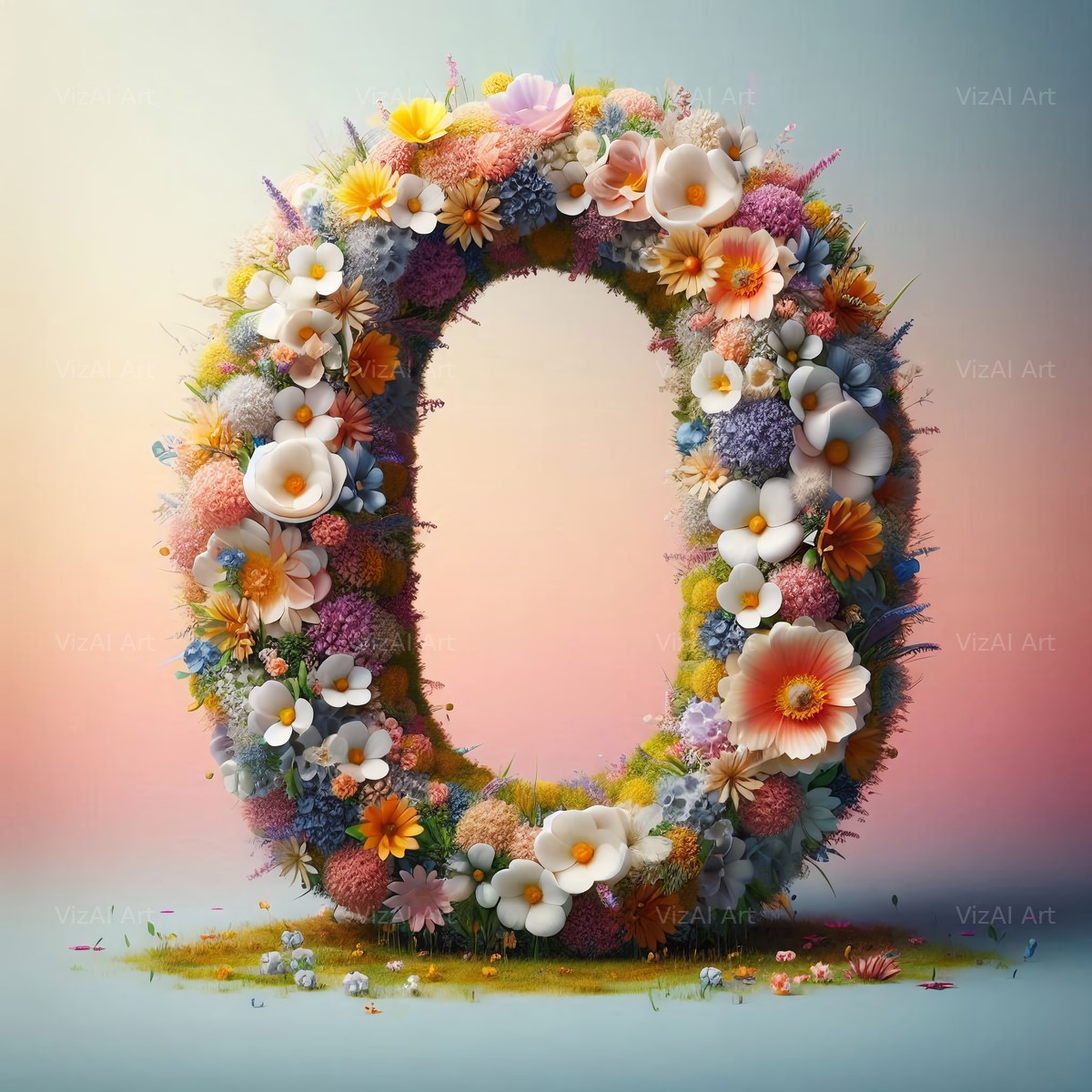 Spring Flower alphabet letter O