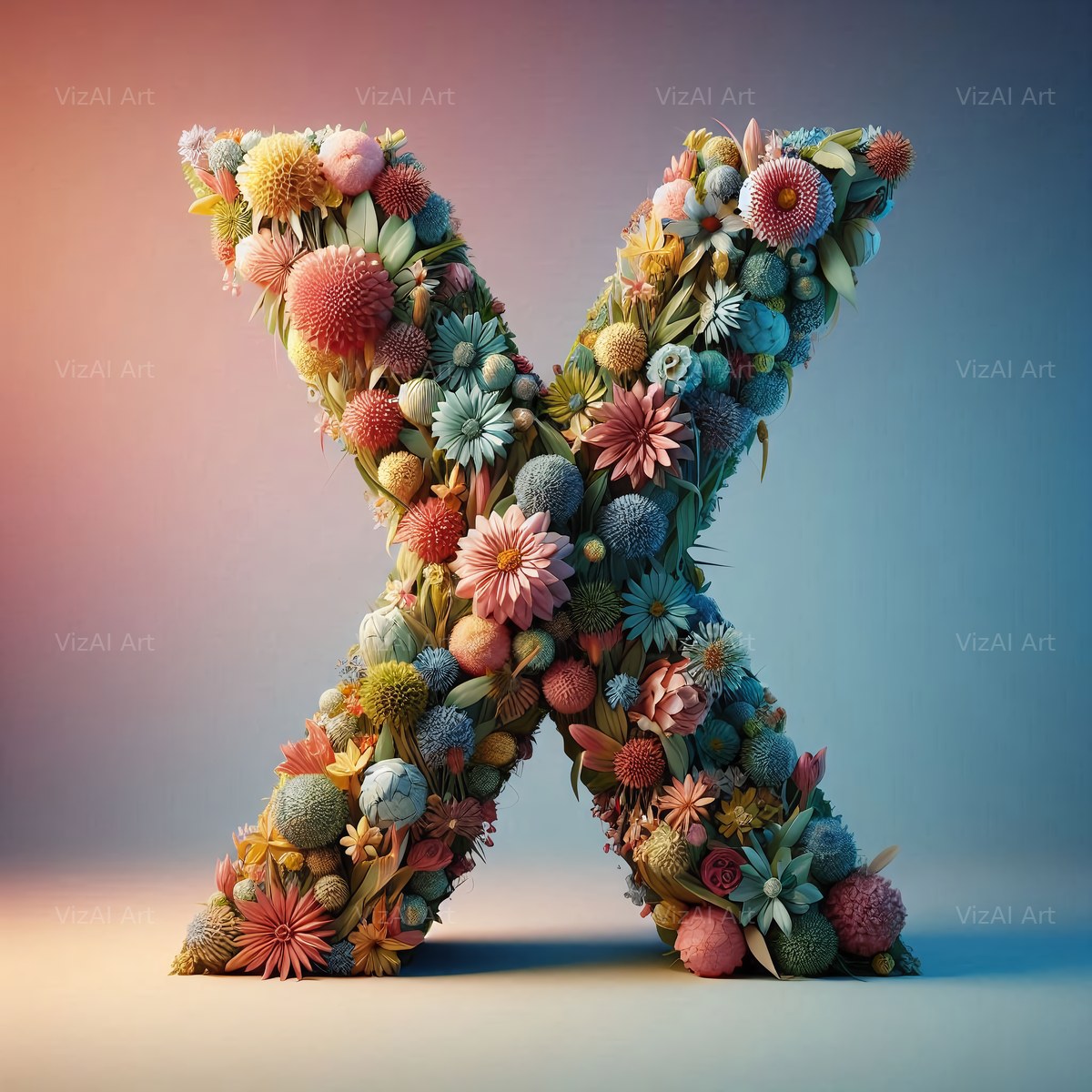 Spring Flower alphabet letter X