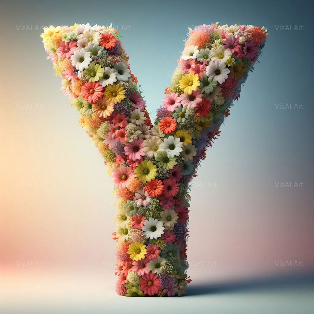 Spring Flower alphabet letter Y