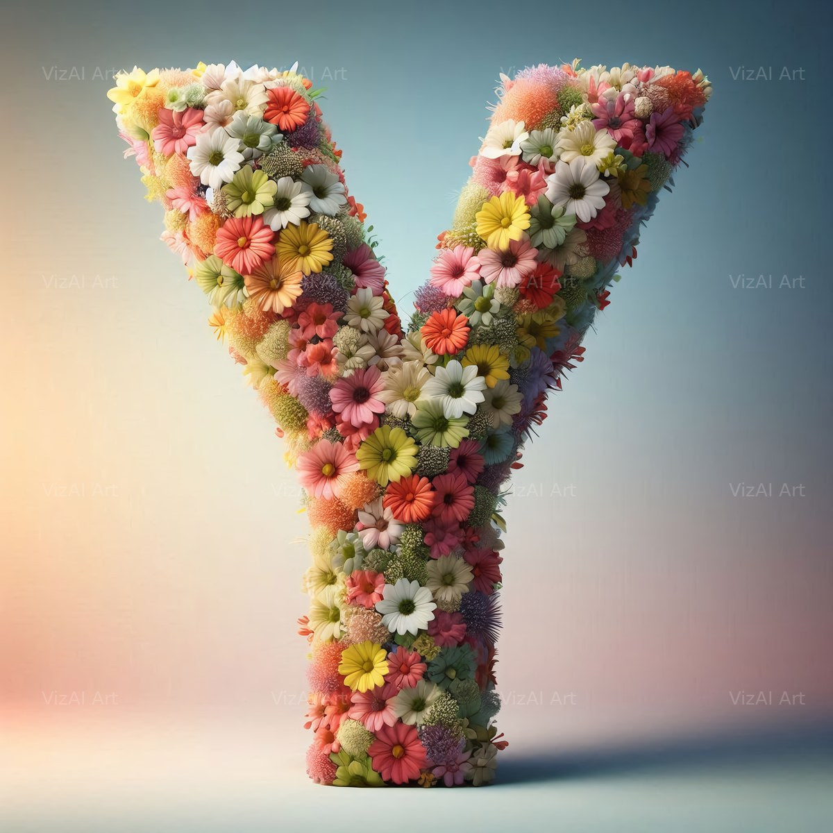Spring Flower alphabet letter Y