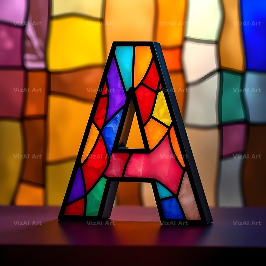 Stained Glass alphabet letter A