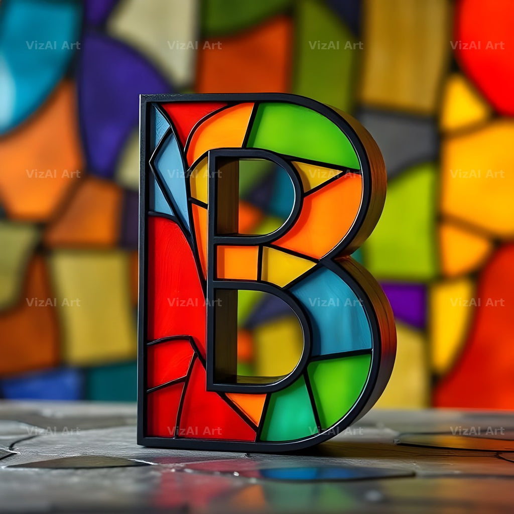 Stained Glass alphabet letter B