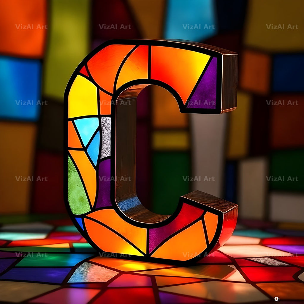 Stained Glass alphabet letter C