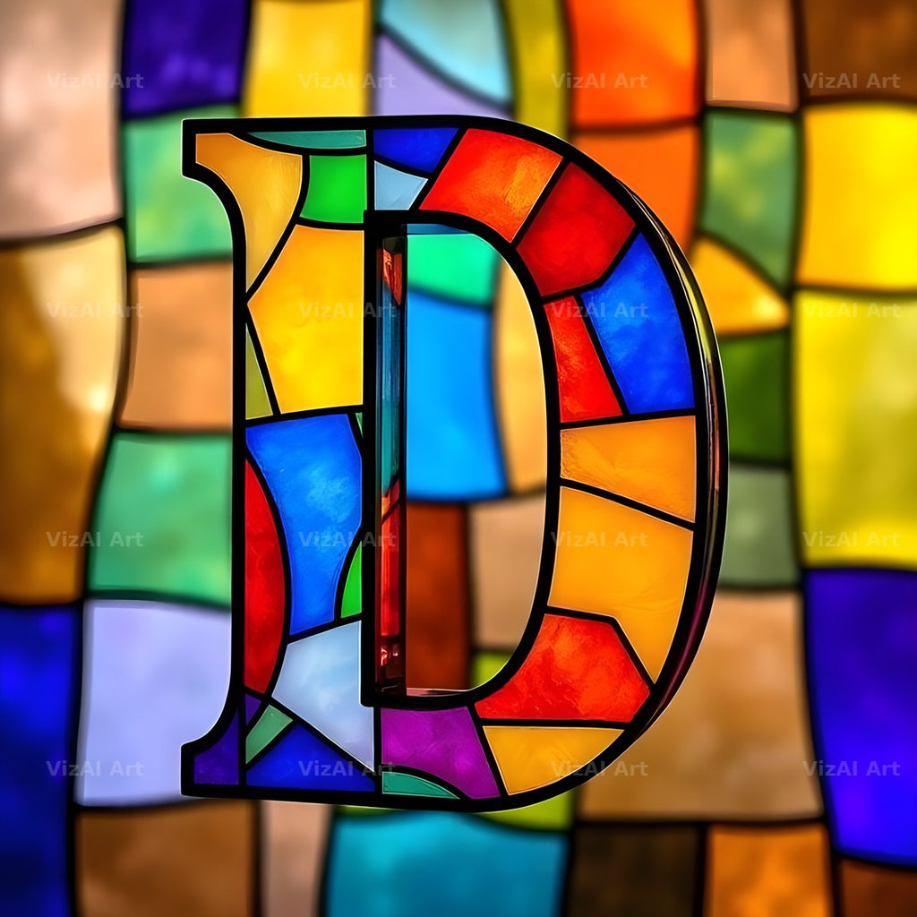 Stained Glass alphabet letter D