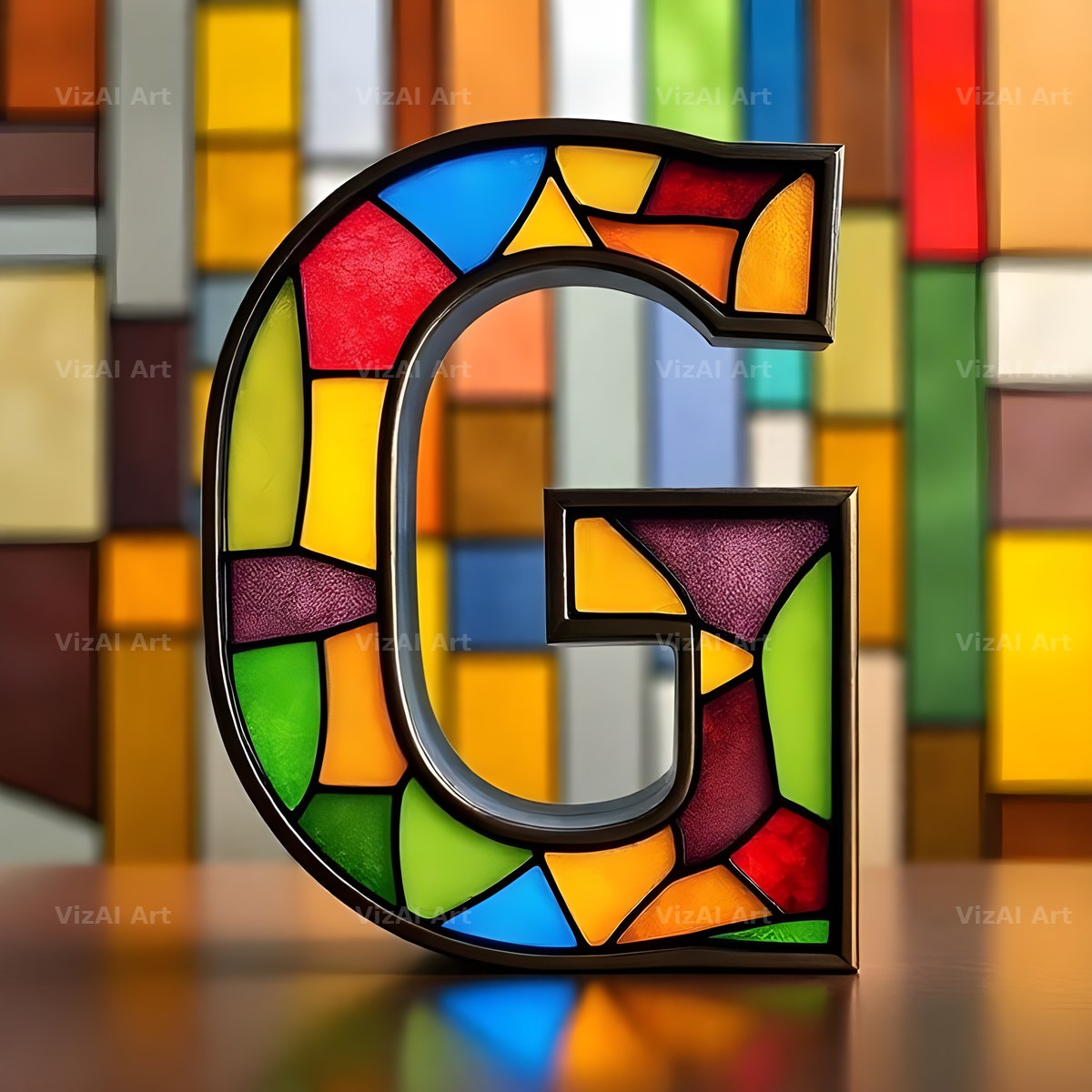 Stained Glass alphabet letter G