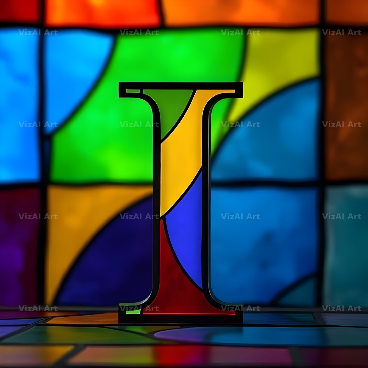 Stained Glass alphabet letter I
