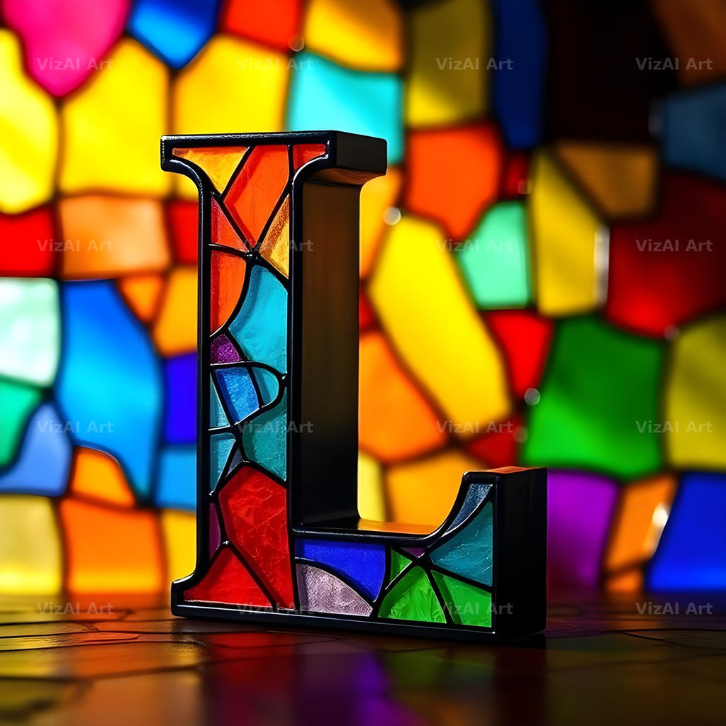 Stained Glass alphabet letter L