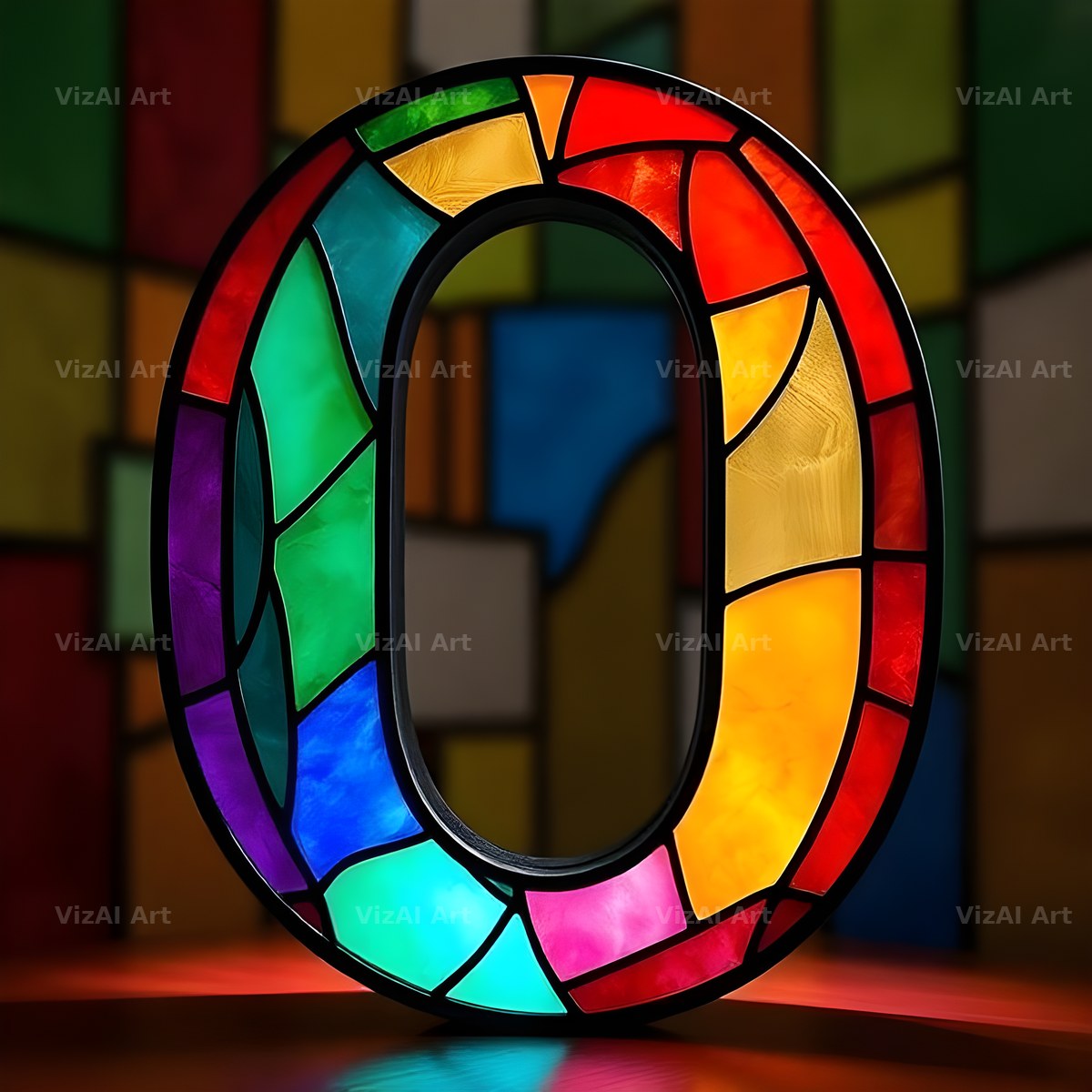 Stained Glass alphabet letter O