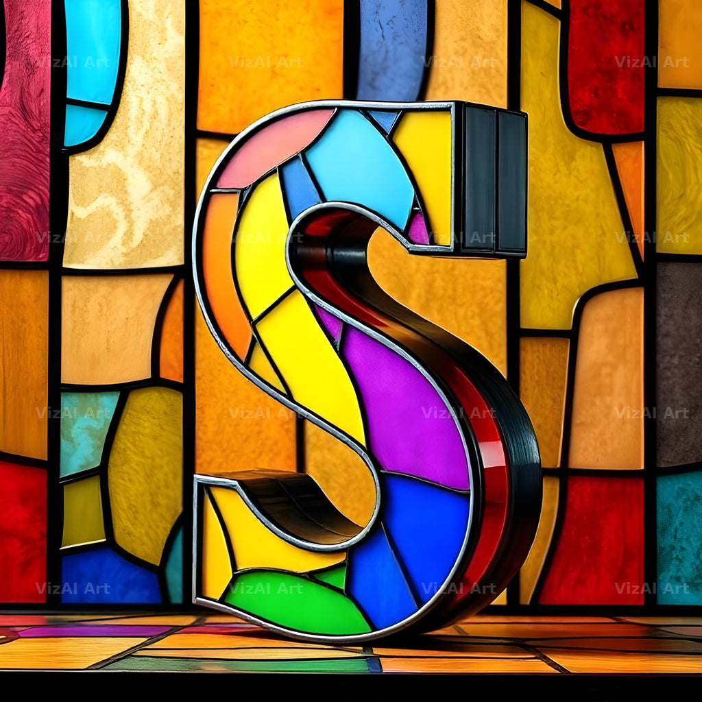 Stained Glass alphabet letter S