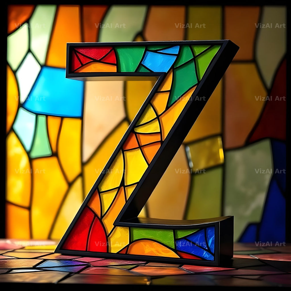 Stained Glass alphabet letter Z