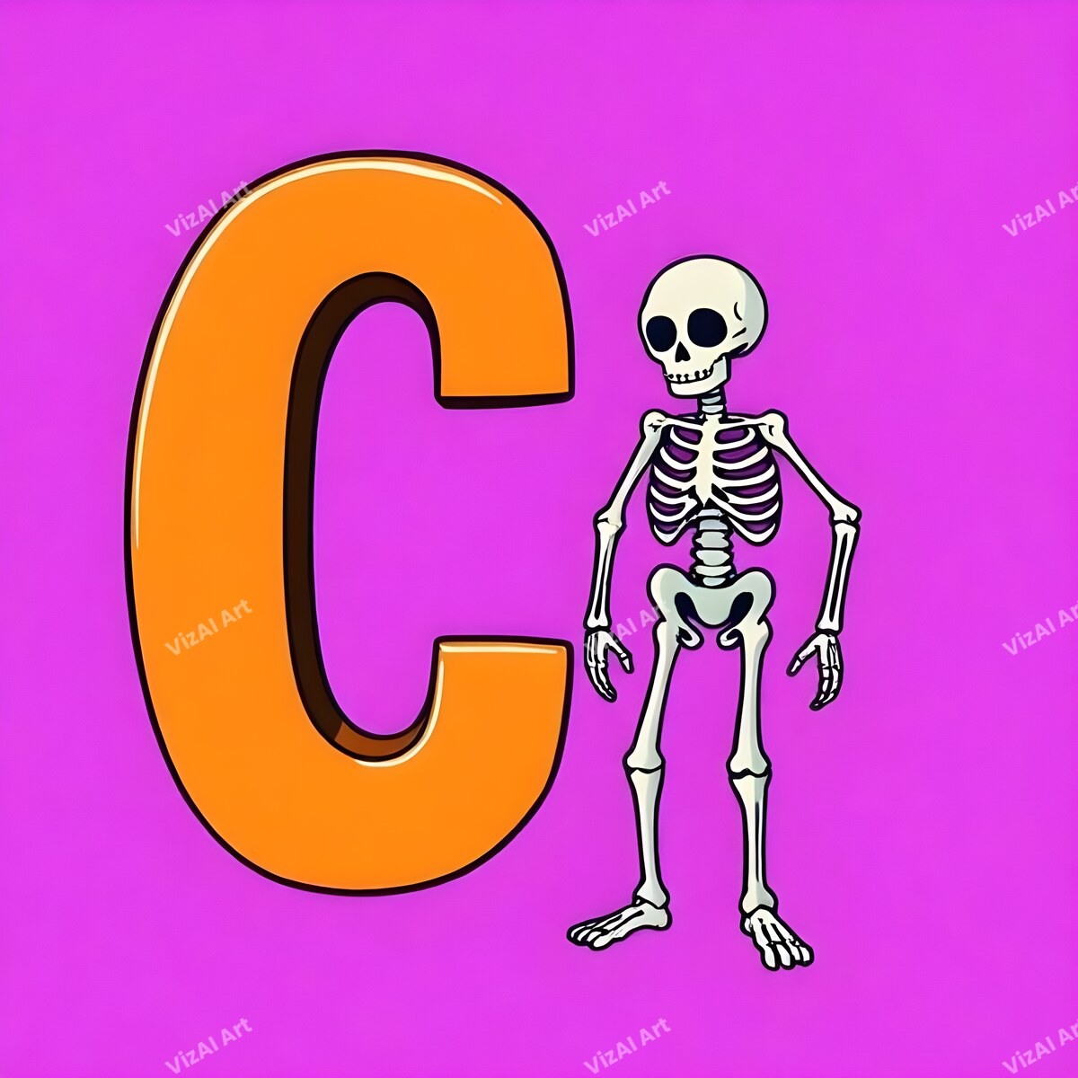 Skeleton alphabet letter C