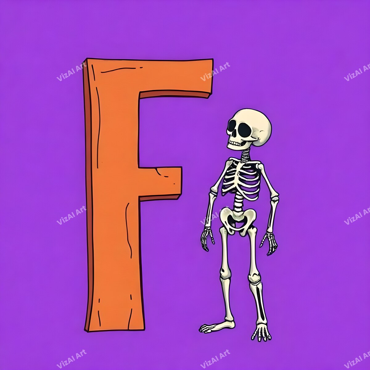 Skeleton alphabet letter F