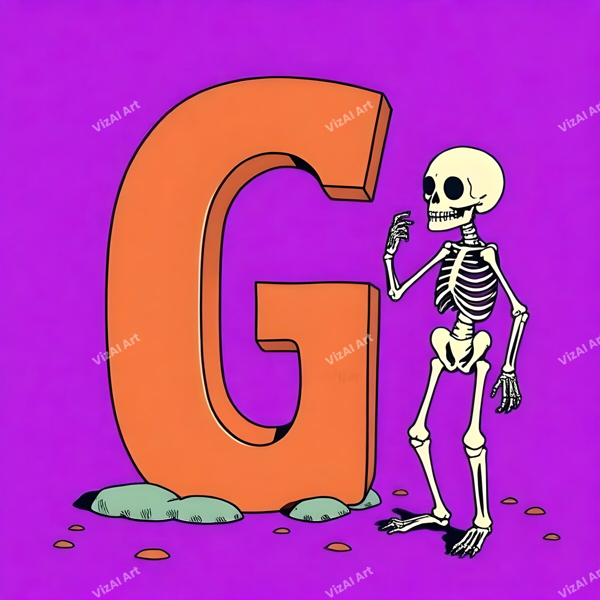 Skeleton alphabet letter G