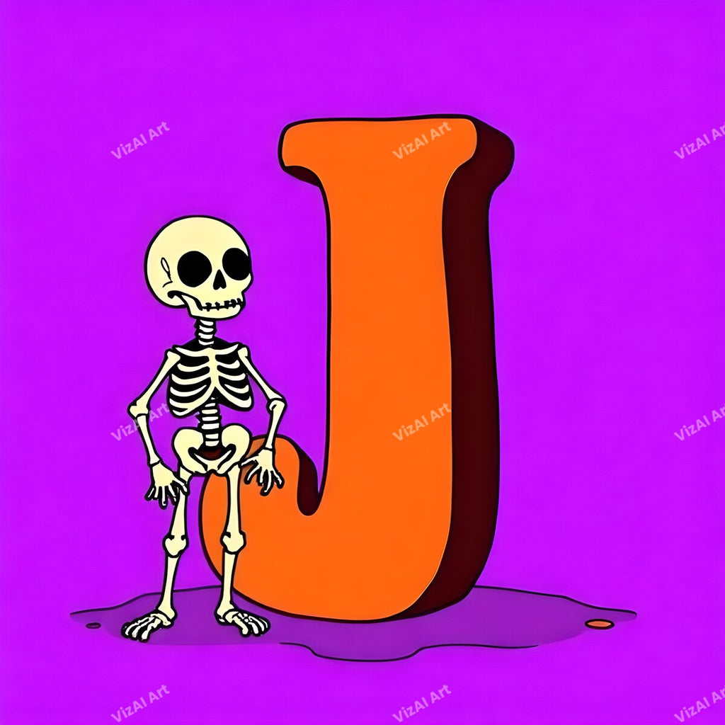 Skeleton alphabet letter J