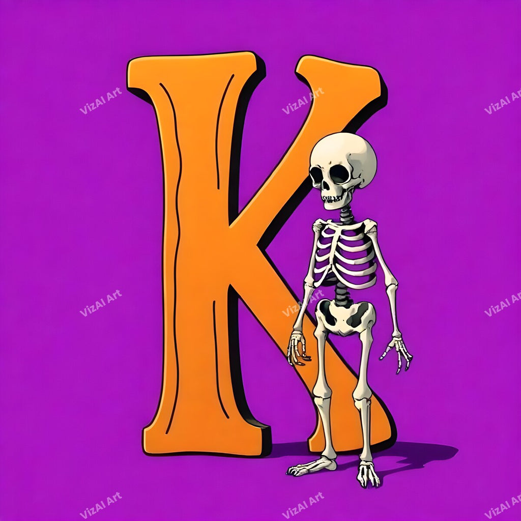 Skeleton alphabet letter K