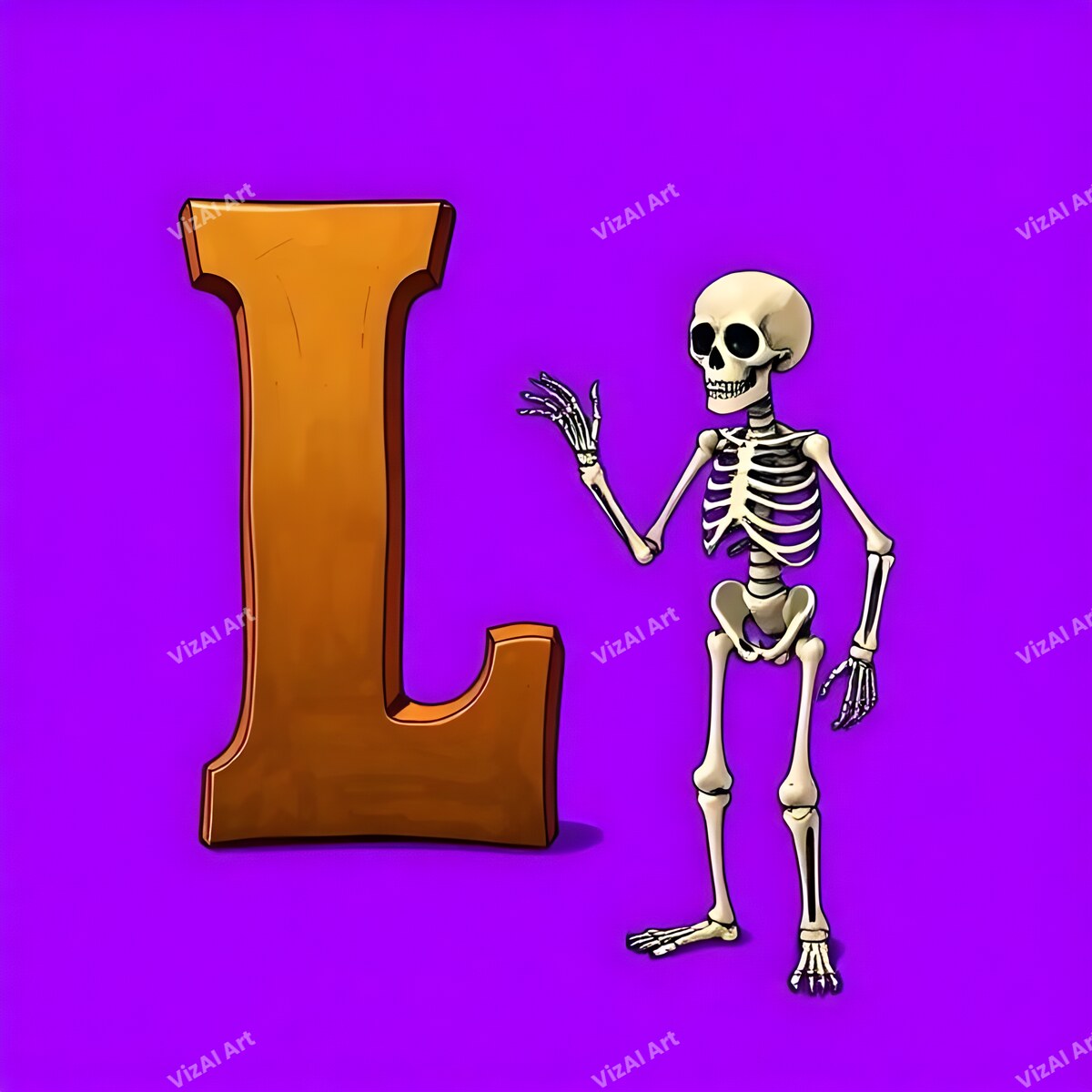 Skeleton alphabet letter L
