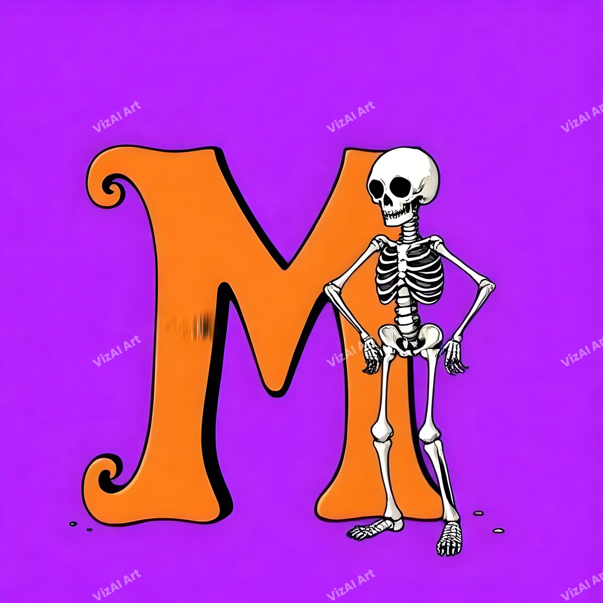 Skeleton alphabet letter M