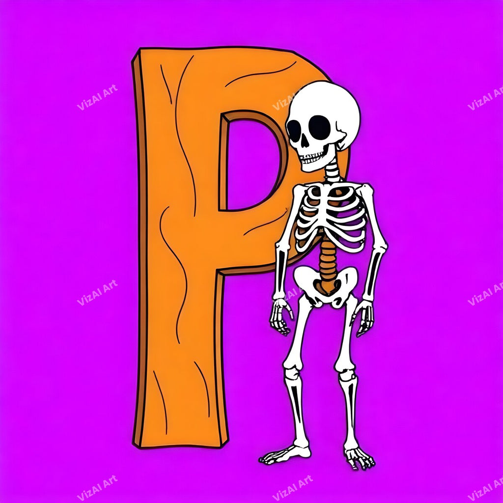 Skeleton alphabet letter P