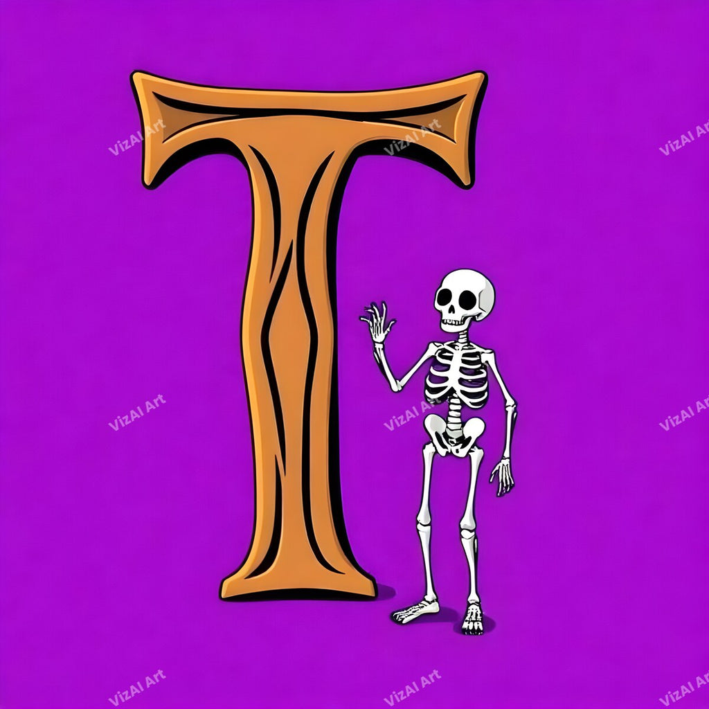 Skeleton alphabet letter T