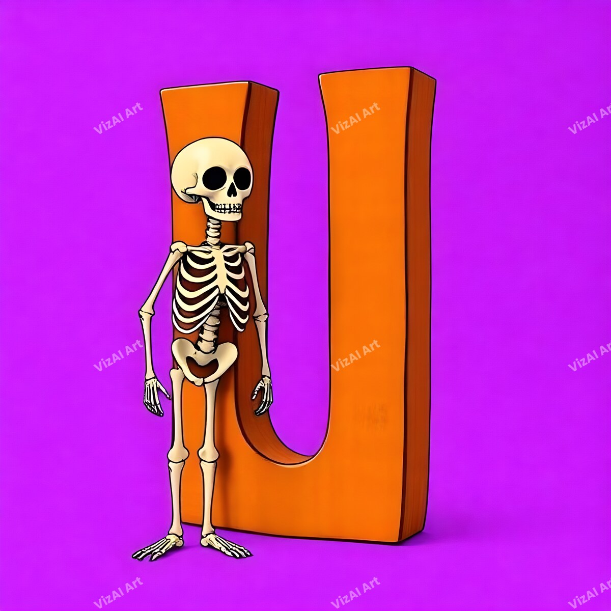 Skeleton alphabet letter U