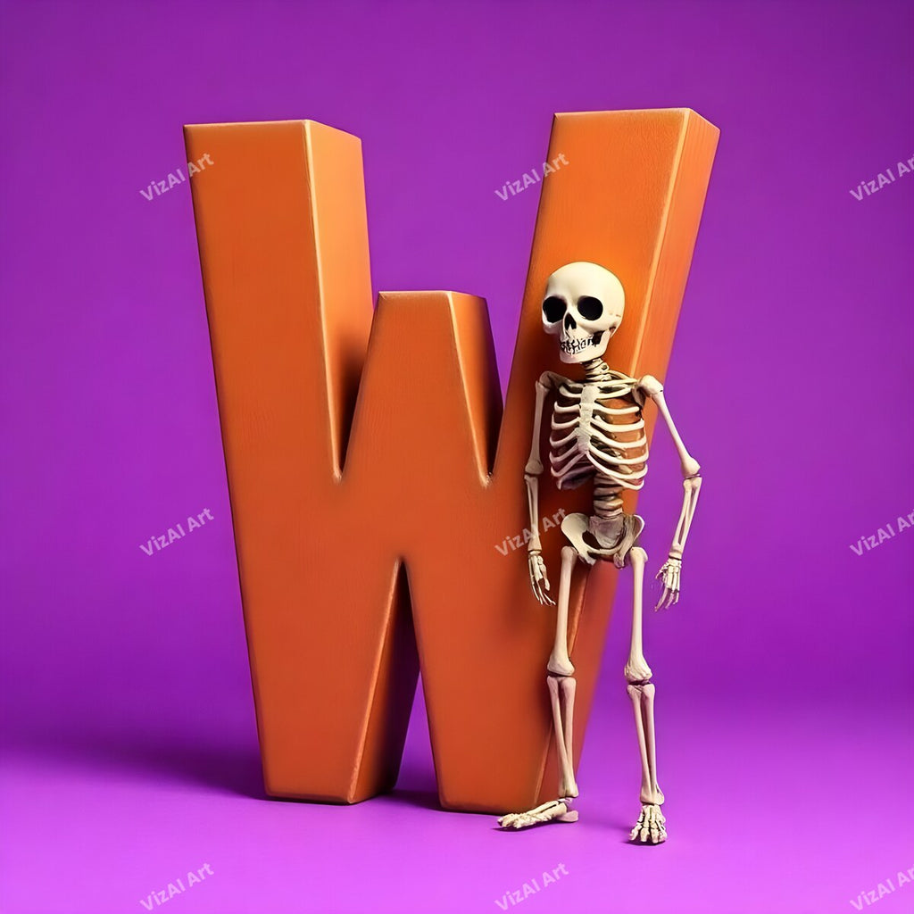 Skeleton alphabet letter W