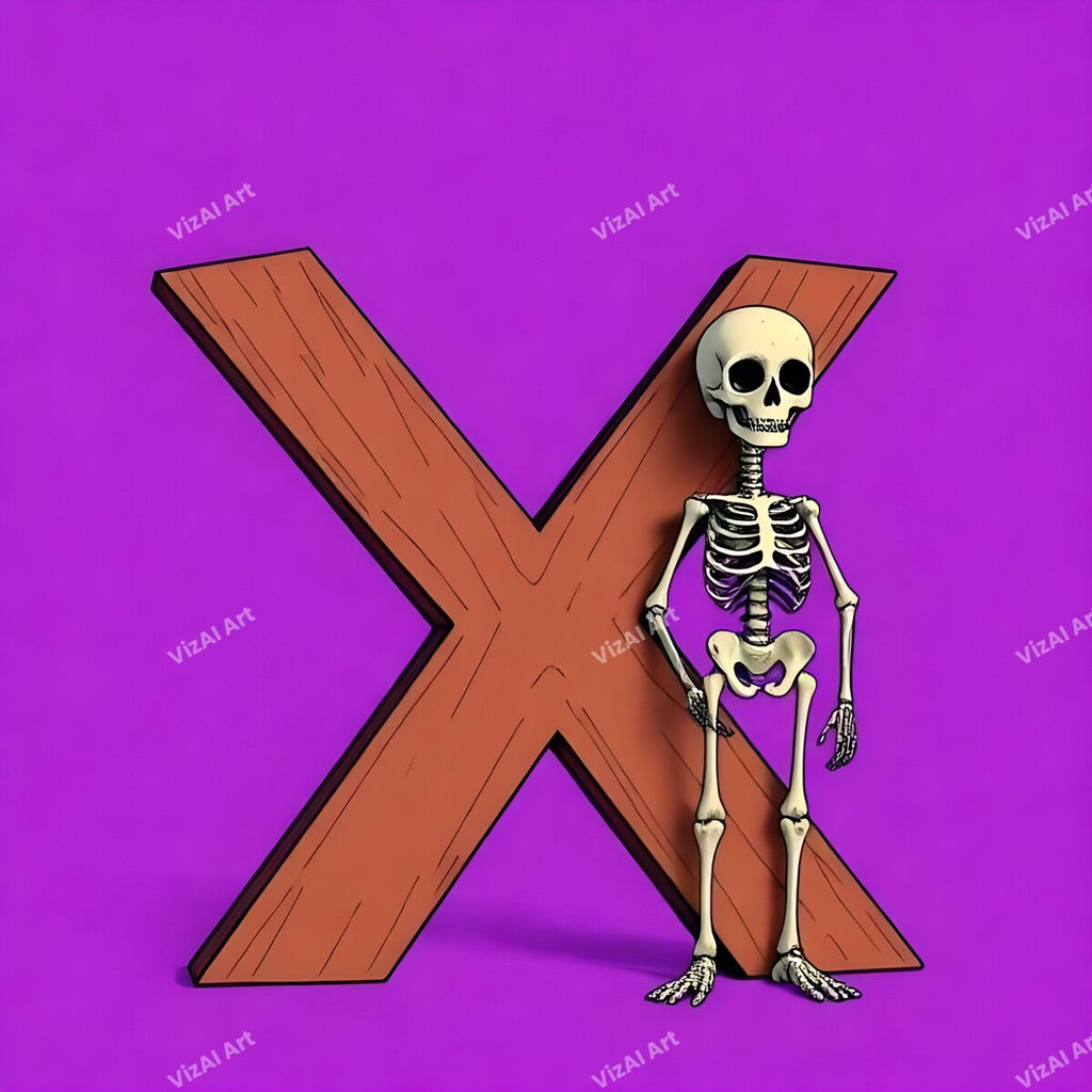 Skeleton alphabet letter X