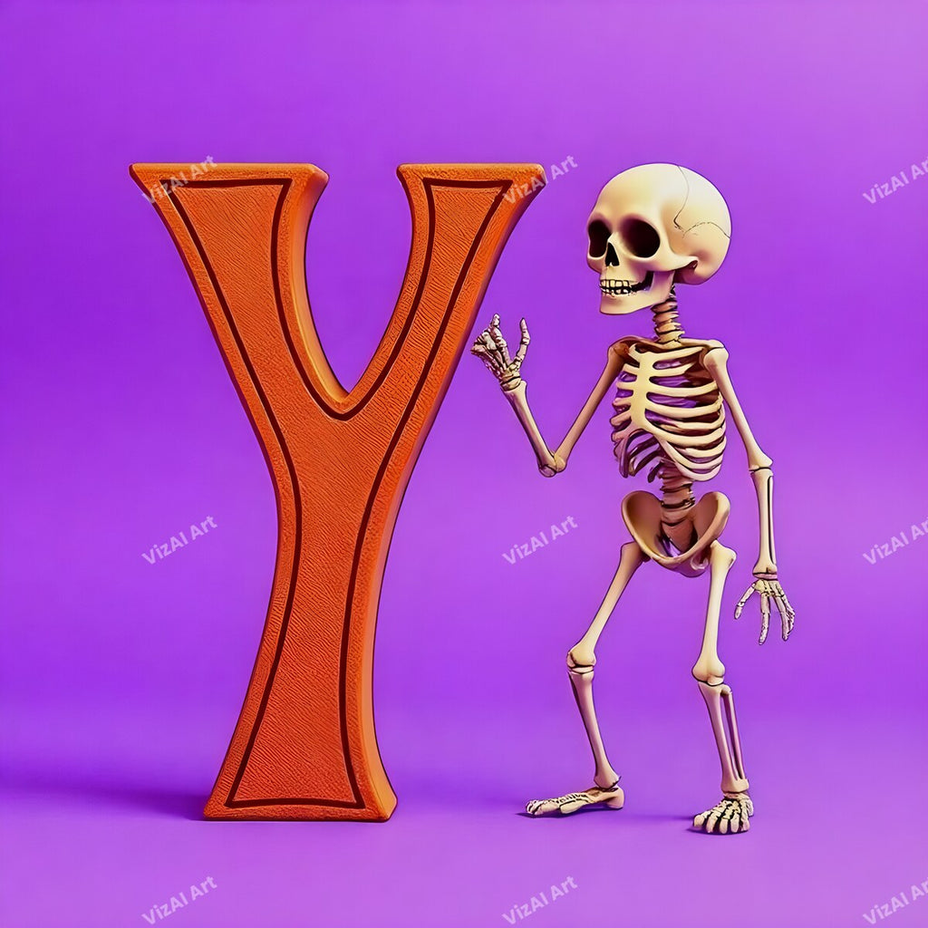 Skeleton alphabet letter Y