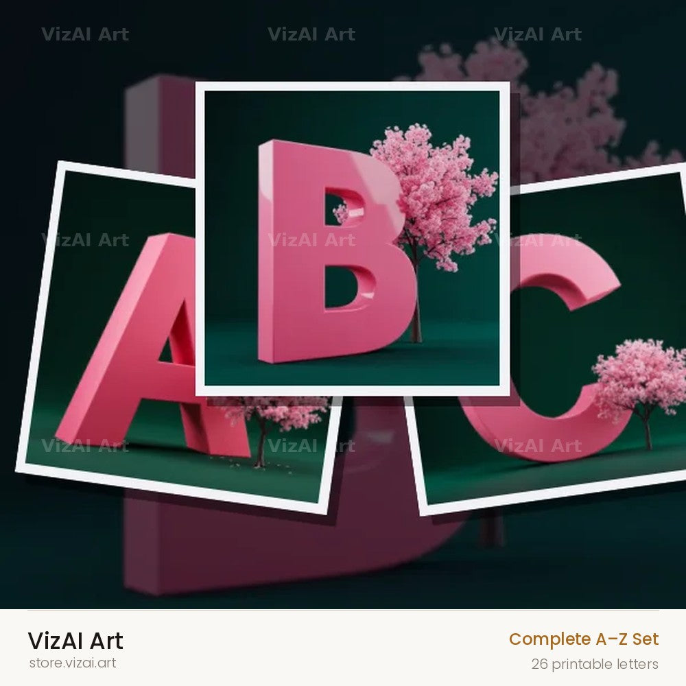 Sakura Blossom alphabet — choose an individual printable letter