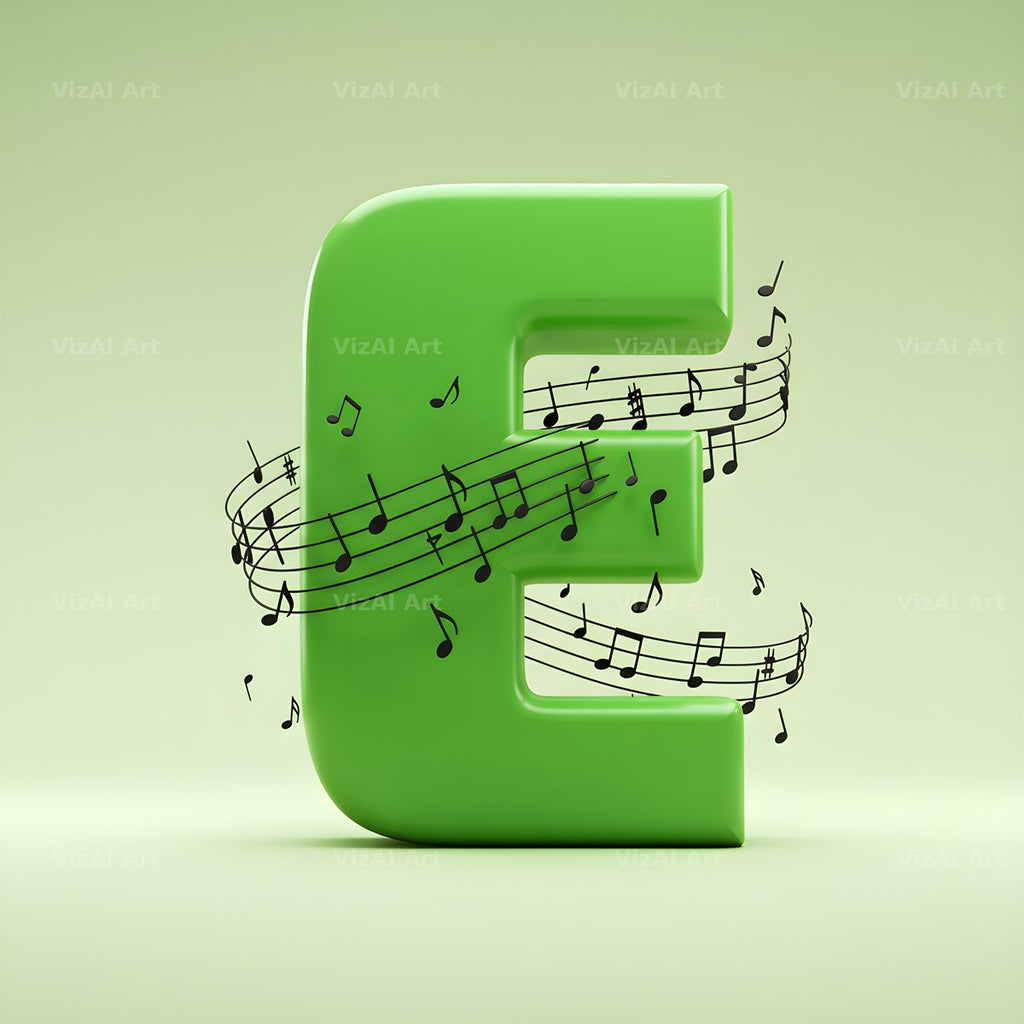 Sheet Music alphabet letter E