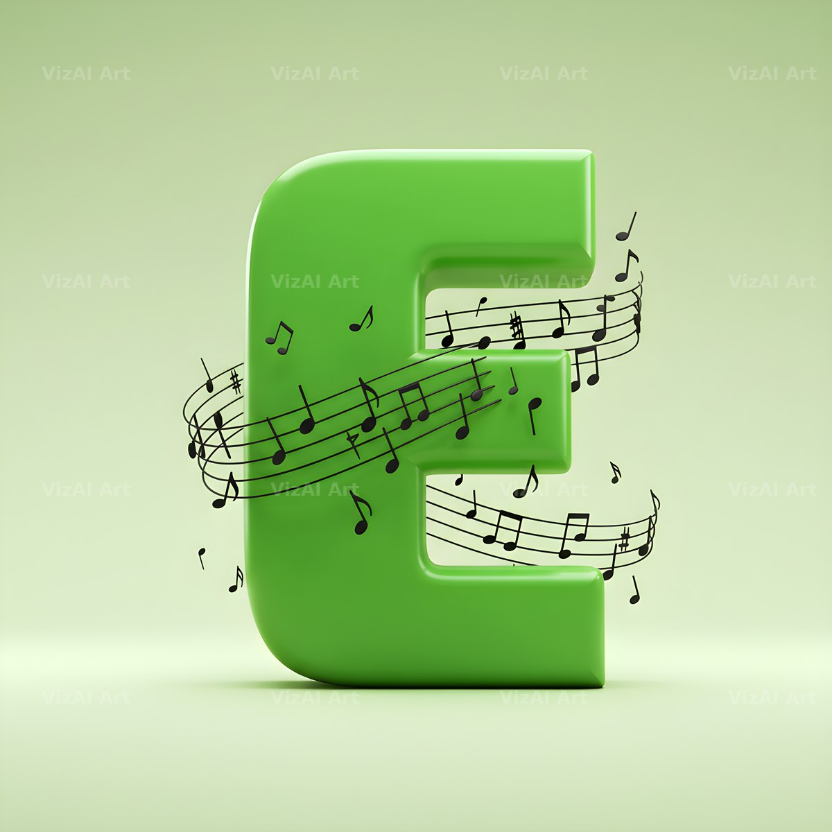Sheet Music alphabet letter E