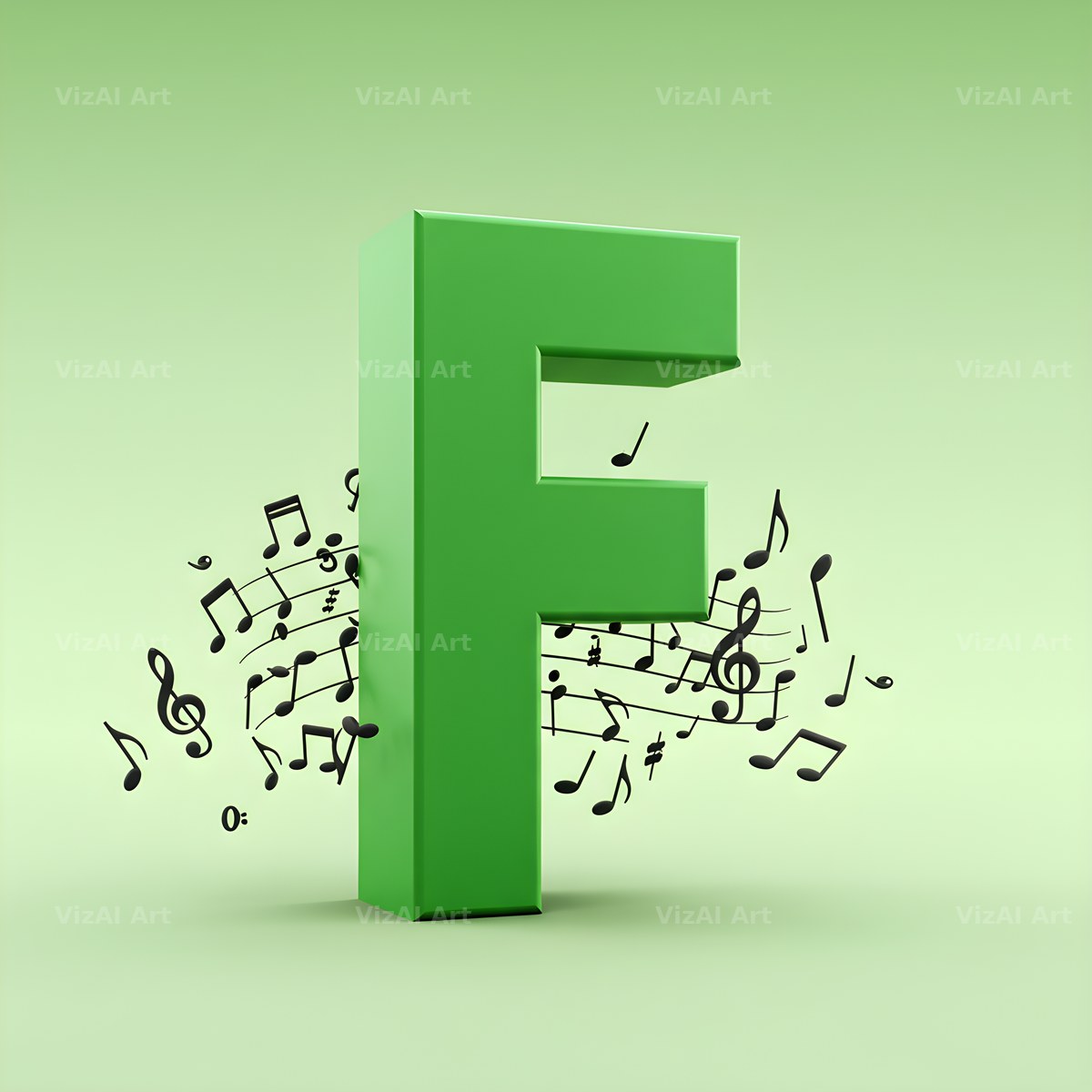 Sheet Music alphabet letter F