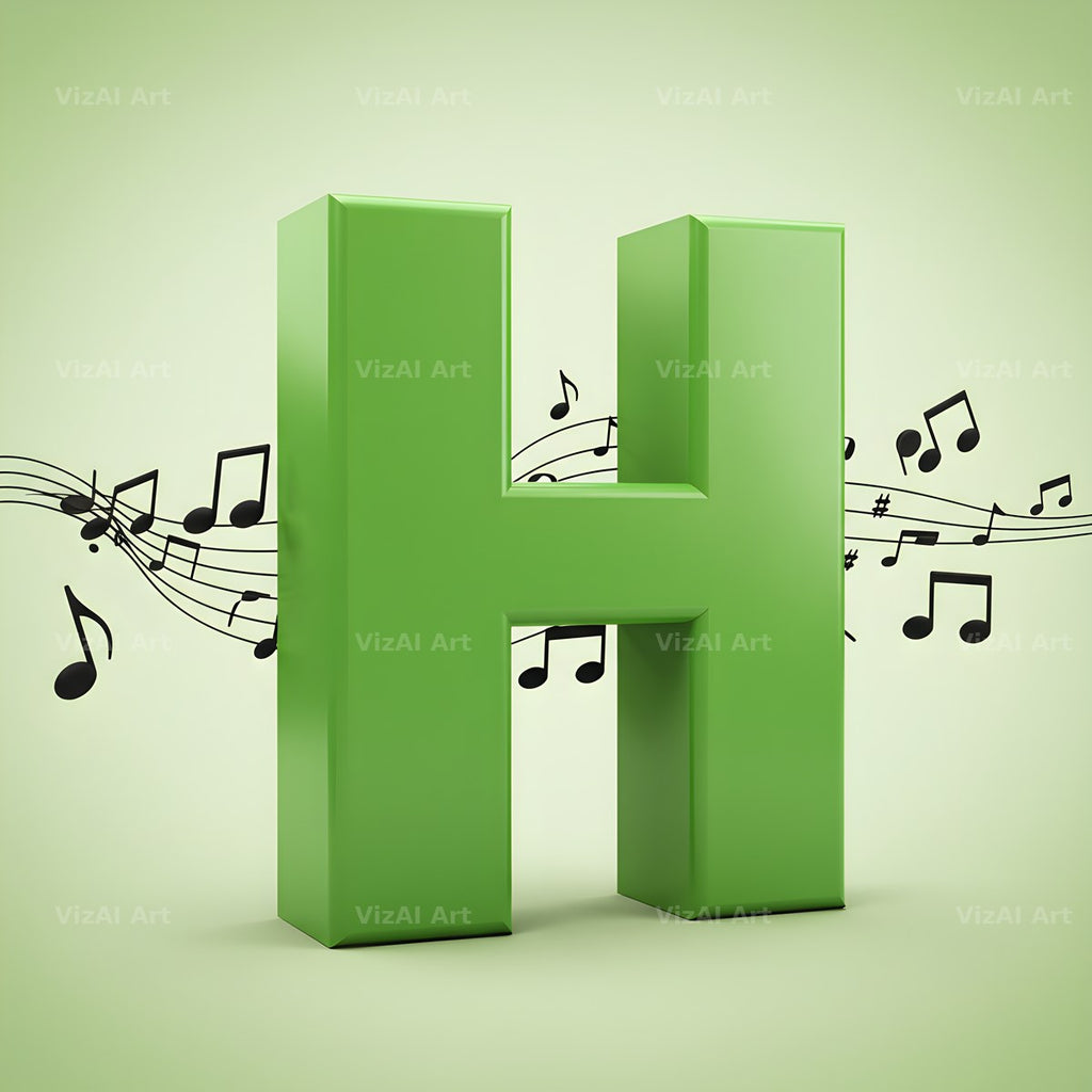 Sheet Music alphabet letter H