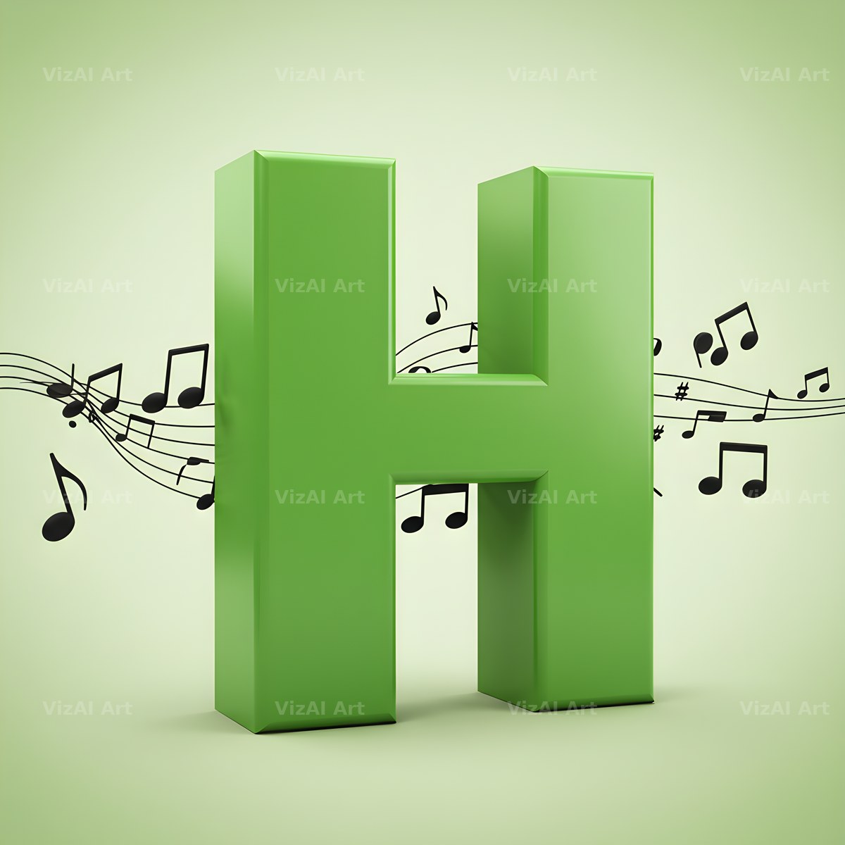 Sheet Music alphabet letter H