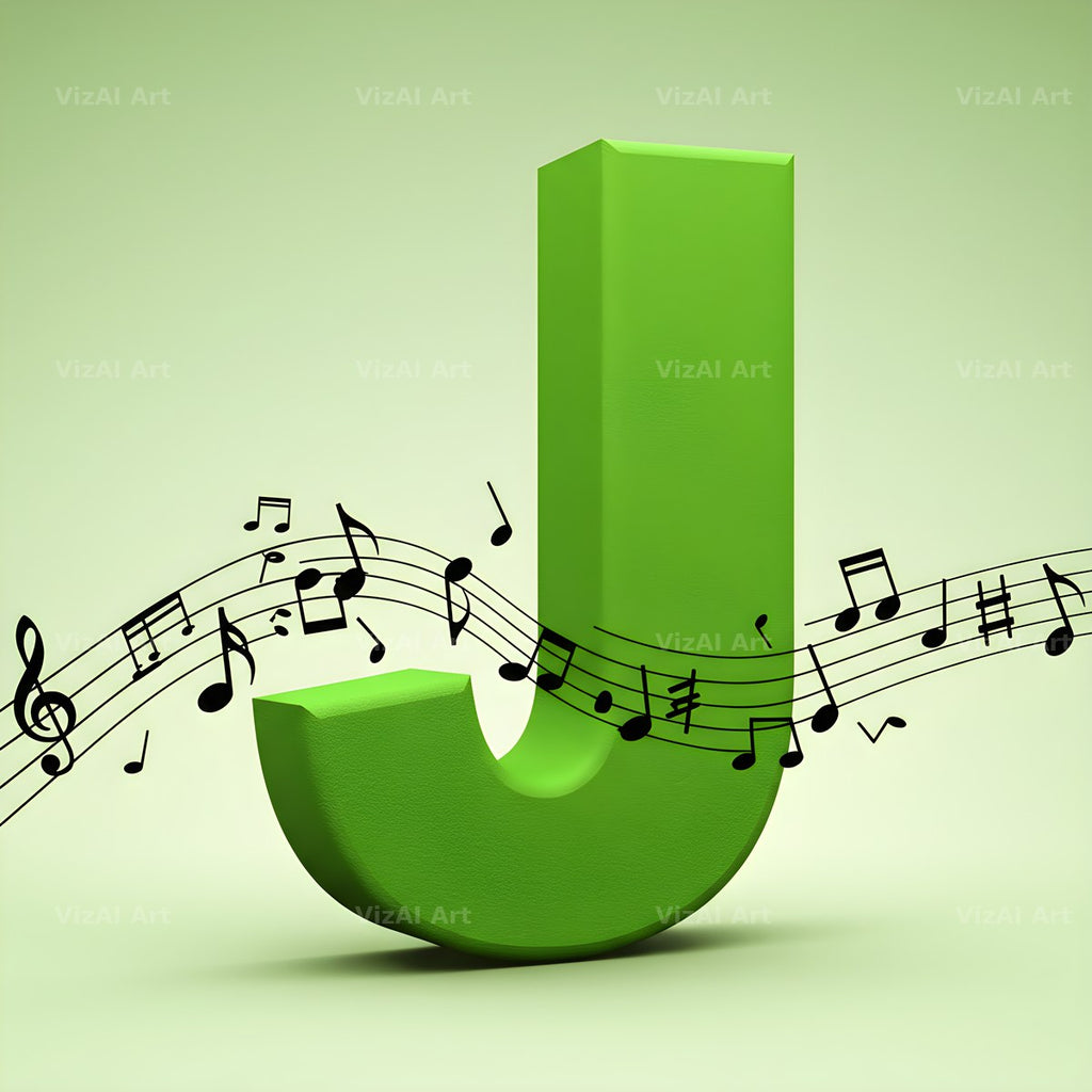 Sheet Music alphabet letter J