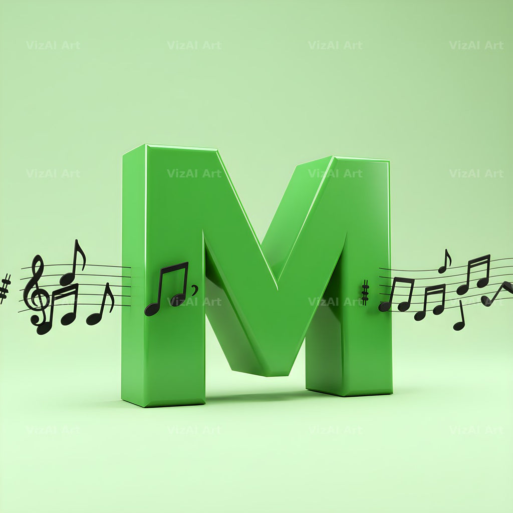 Sheet Music alphabet letter M