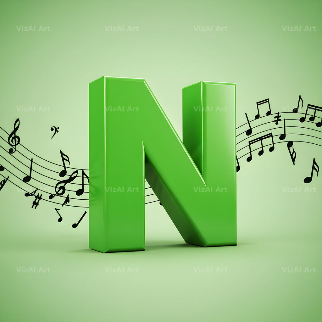 Sheet Music alphabet letter N