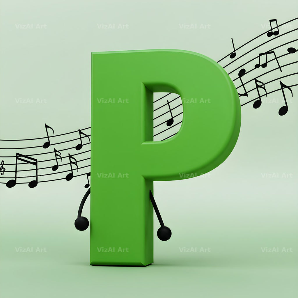 Sheet Music alphabet letter P