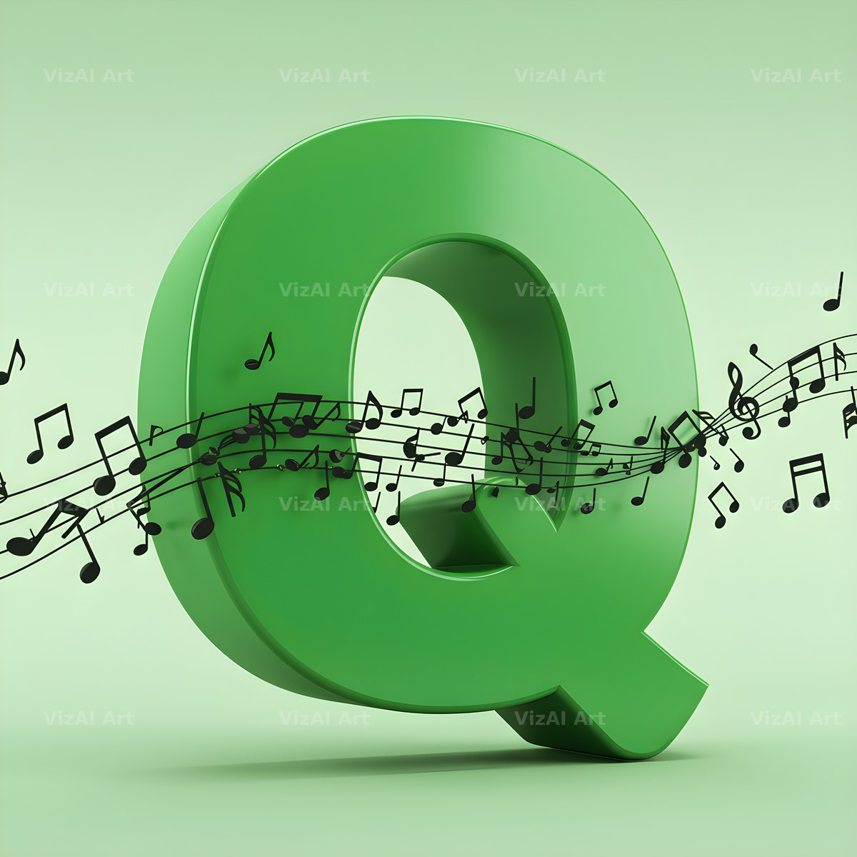 Sheet Music alphabet letter Q