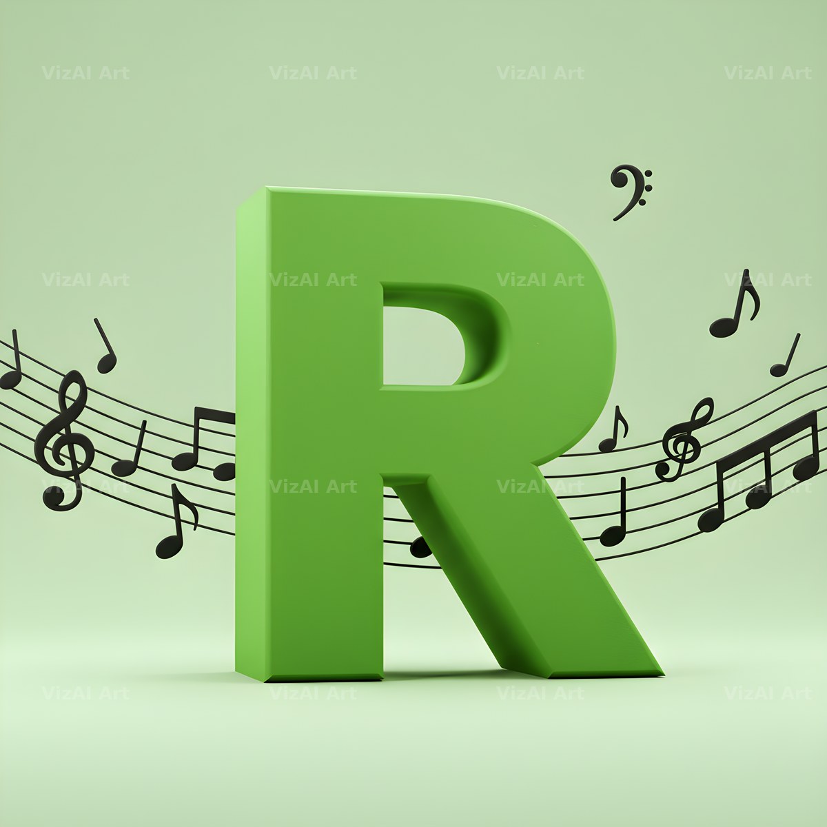 Sheet Music alphabet letter R