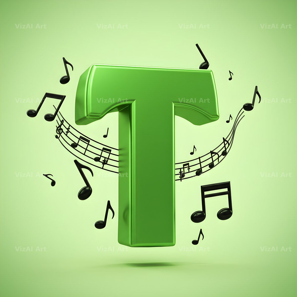 Sheet Music alphabet letter T