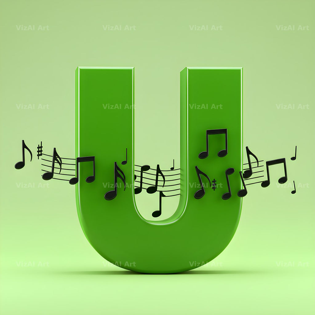 Sheet Music alphabet letter U