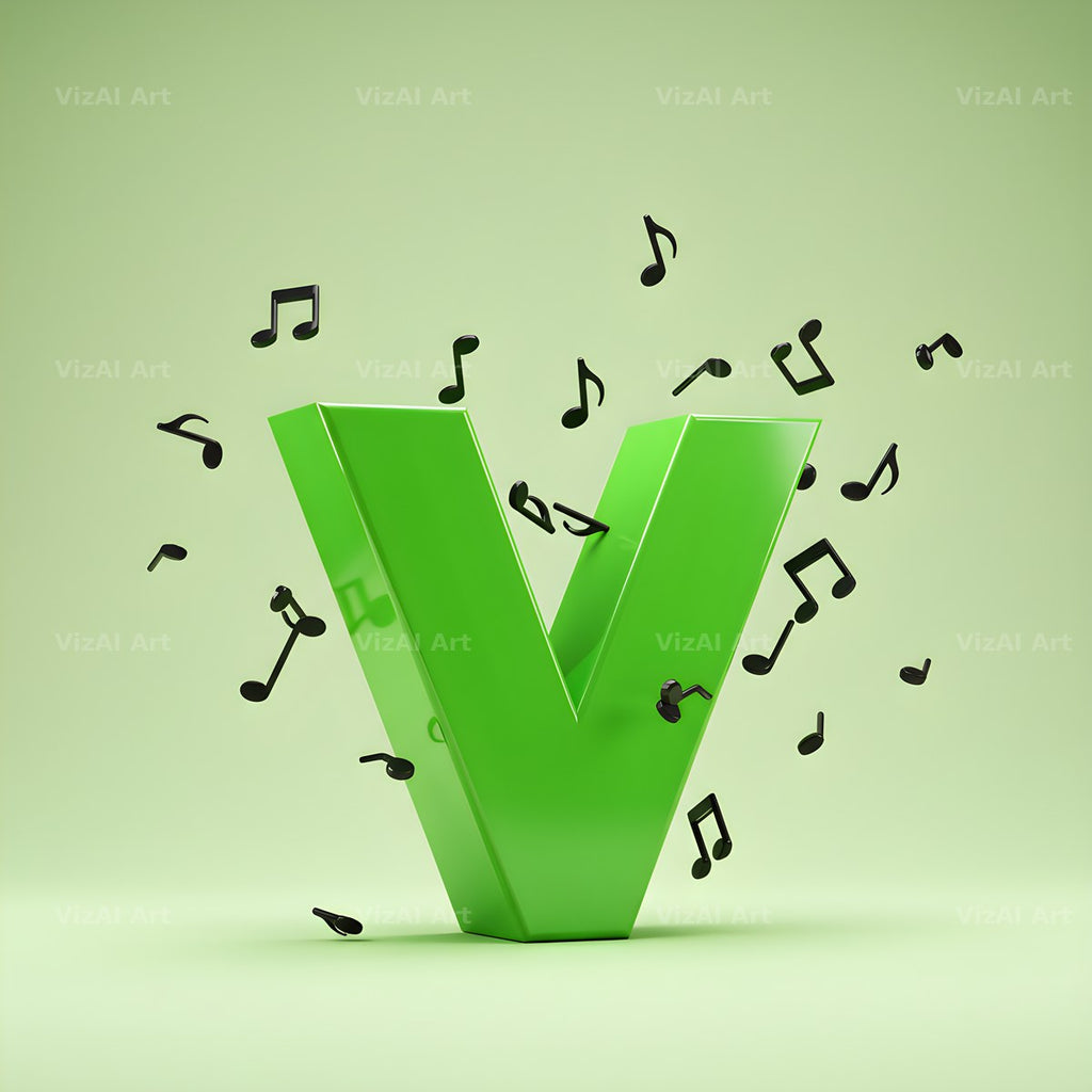 Sheet Music alphabet letter V