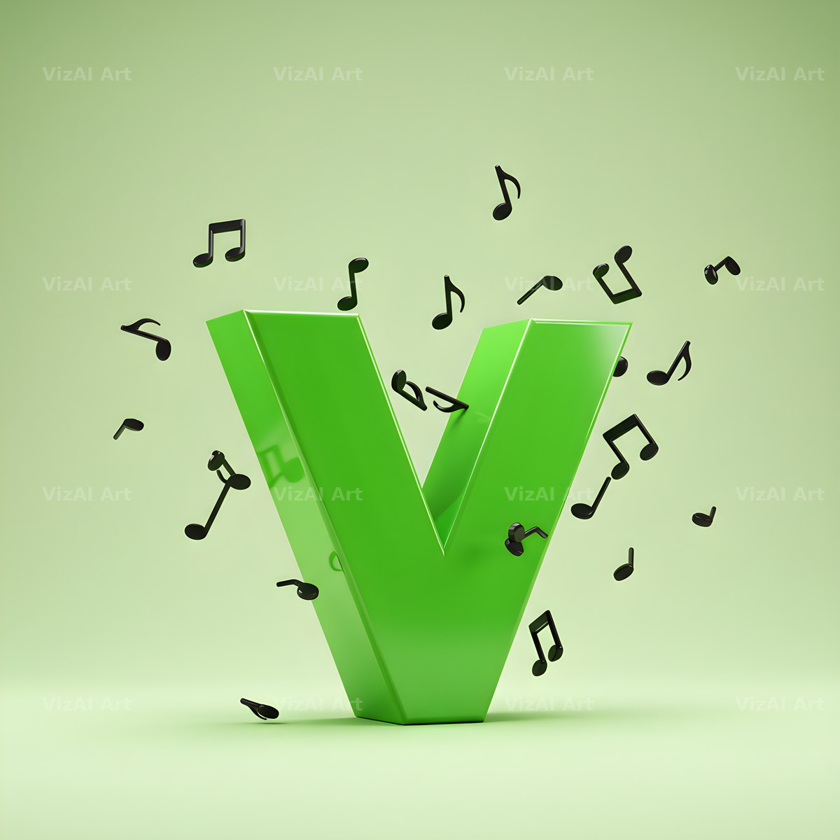 Sheet Music alphabet letter V
