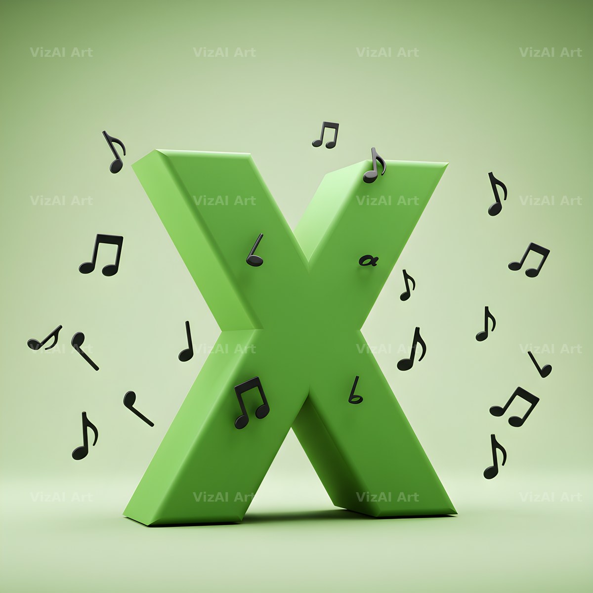 Sheet Music alphabet letter X